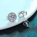 D VVS1 Moissanite Cluster Halo Stud Earrings – S925 Sterling Silver