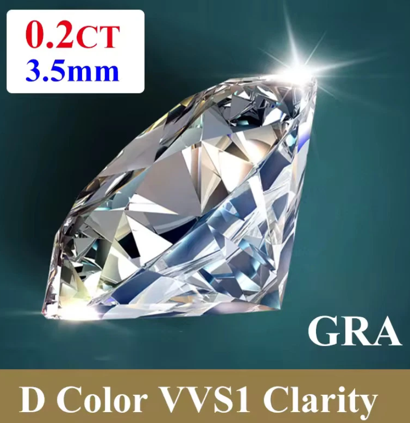 Premium D Color VVS1 Moissanite Loose Gemstone – Round Cut with GRA Certificate