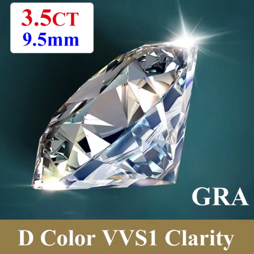Premium D Color VVS1 Moissanite Loose Gemstone – Round Cut with GRA Certificate