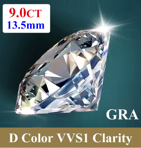 Premium D Color VVS1 Moissanite Loose Gemstone – Round Cut with GRA Certificate