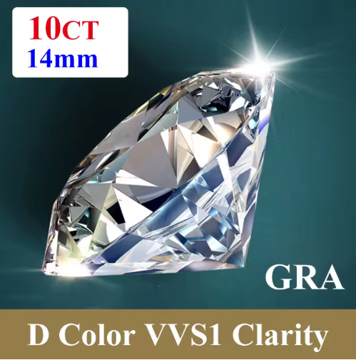 Premium D Color VVS1 Moissanite Loose Gemstone – Round Cut with GRA Certificate