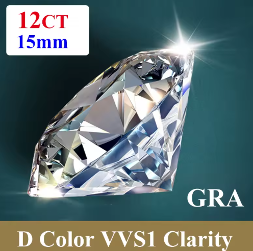 Premium D Color VVS1 Moissanite Loose Gemstone – Round Cut with GRA Certificate