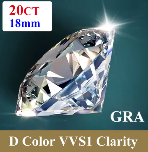 Premium D Color VVS1 Moissanite Loose Gemstone – Round Cut with GRA Certificate