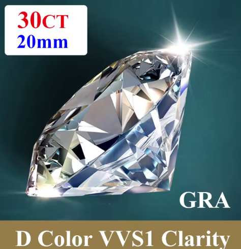 Premium D Color VVS1 Moissanite Loose Gemstone – Round Cut with GRA Certificate