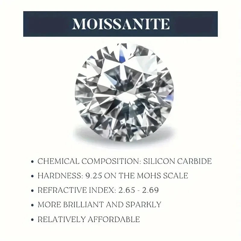 D Color VVS1 Moissanite Screw Back Stud Earrings – 925 Sterling Silver, 18K Gold Plated, GRA Certified